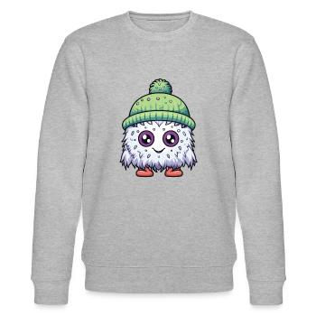 Cold Winter Bacilli Comic Cute - Stanley/Stella CHANGER Unisex Organic Sweatshirt - heather grey - Front - Nik (191cm) & Marisol (170cm)