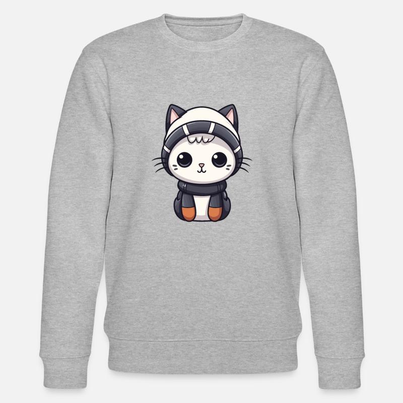 Bande dessinée d’hiver de chat - Sweat bio CHANGER Stanley/Stella Unisexe - gris chiné