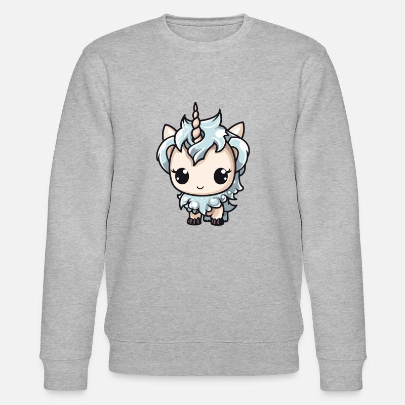 Einhorn Niedlich Baby Comic - Stanley/Stella Unisex Bio-Sweatshirt CHANGER  - Grau meliert