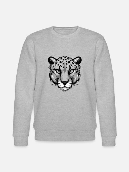 Cheetah Head Portrait Animal - Stanley/Stella CHANGER Unisex Organic Sweatshirt - heather grey