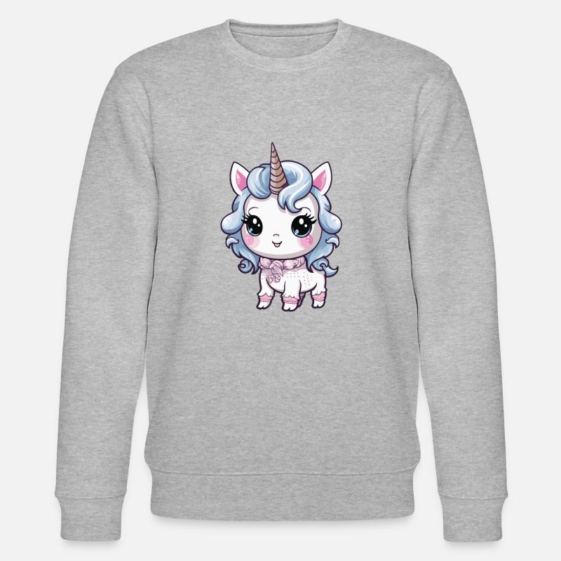 Einhorn Niedlich Baby Comic - Stanley/Stella Unisex Bio-Sweatshirt CHANGER - Grau meliert