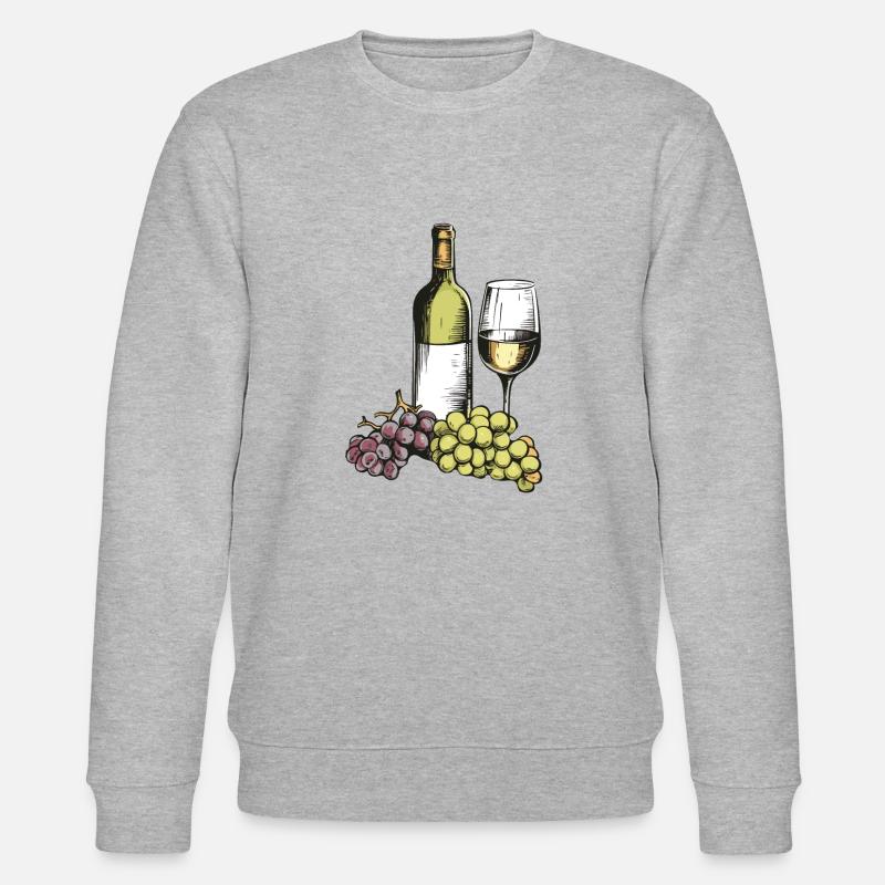 Weinglas WeinTrauben Wein - Stanley/Stella Unisex Bio-Sweatshirt CHANGER  - Grau meliert