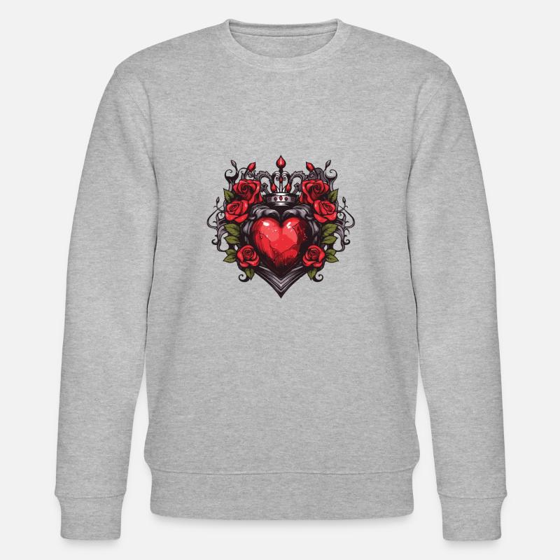 Herz Symbol Liebe - Stanley/Stella Unisex Bio-Sweatshirt CHANGER  - Grau meliert