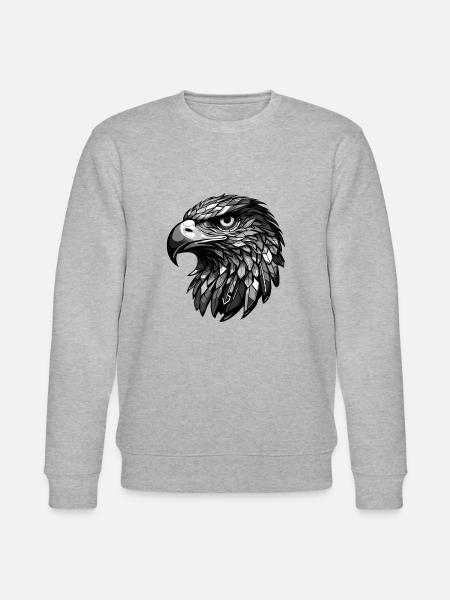 Eagle Portrait Head Animal - Stanley/Stella CHANGER Unisex Organic Sweatshirt - heather grey