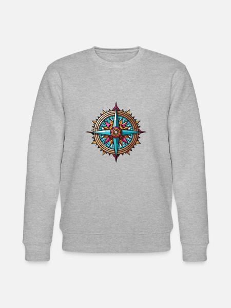 Kompass Symbol - Stanley/Stella Unisex Bio-Sweatshirt CHANGER - Grau meliert