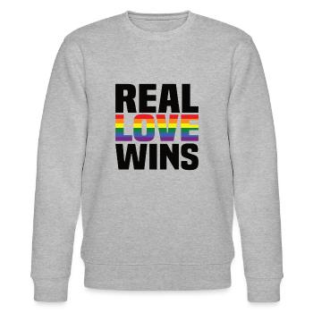 Real Love Wins LGBTQ Rainbow Gay Pride - Stanley/Stella Unisex Bio-Sweatshirt CHANGER  - Grau meliert - Vorne - Nik (191cm) & Marisol (170cm)