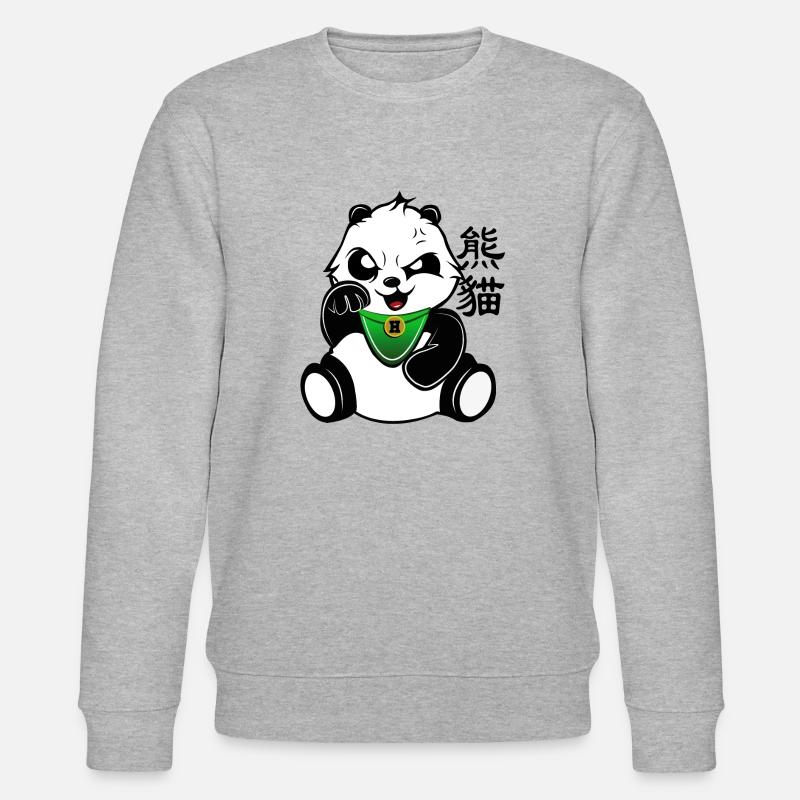 Kleiner Pandabär - Stanley/Stella Unisex Bio-Sweatshirt CHANGER  - Grau meliert