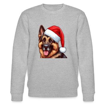 Deutscher Schäferhund Weihnachtsstimmung - Stanley/Stella Unisex Bio-Sweatshirt CHANGER  - Grau meliert - Vorne - Nik (191cm) & Marisol (170cm)