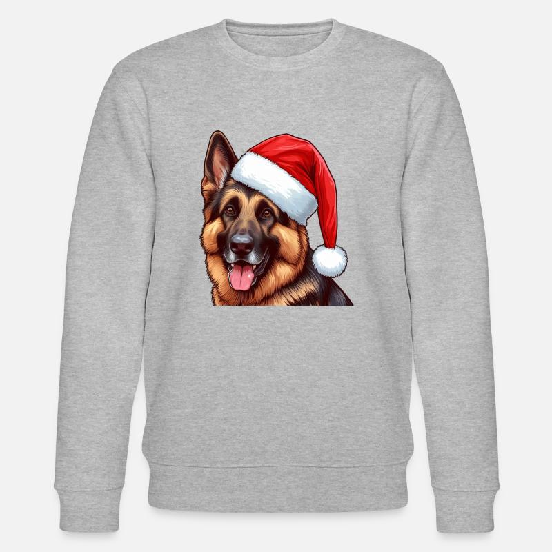 Deutscher Schäferhund Weihnachtsstimmung - Stanley/Stella Unisex Bio-Sweatshirt CHANGER  - Grau meliert