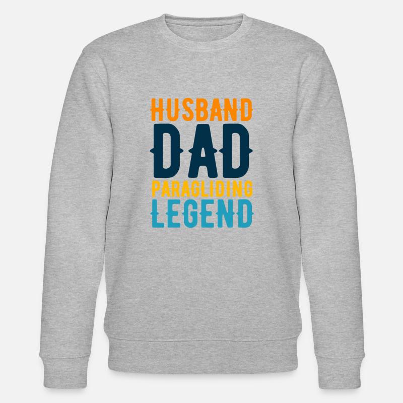 Ehemann Papa Paragliding Legende - Stanley/Stella Unisex Bio-Sweatshirt CHANGER  - Grau meliert
