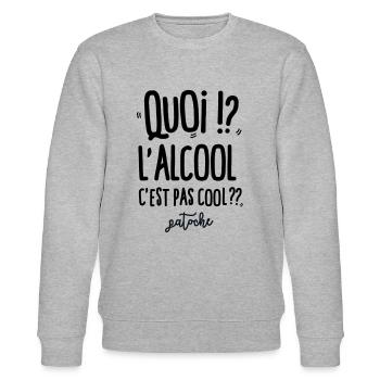 Alcool c'est pas cool Le Flambeau - Sweat bio CHANGER Stanley/Stella Unisexe - gris chiné - Devant - Nik (191cm) & Marisol (170cm)