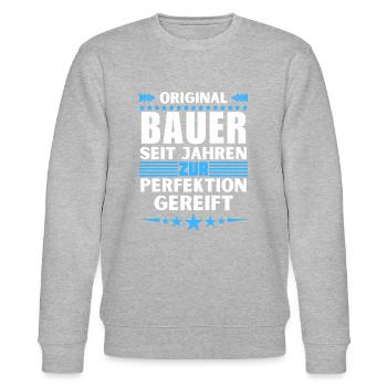 Zur Perfektion gereifter Bauer - Stanley/Stella Unisex Bio-Sweatshirt CHANGER  - Grau meliert - Vorne - Nik (191cm) & Marisol (170cm)