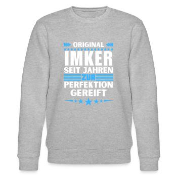 Beekeepers matured to perfection - Stanley/Stella CHANGER Unisex Organic Sweatshirt - heather grey - Front - Nik (191cm) & Marisol (170cm)