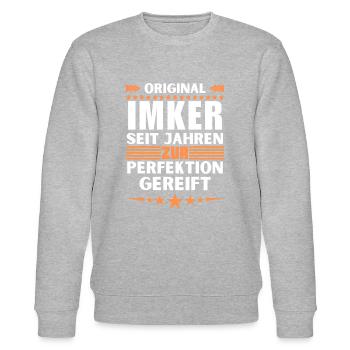 Beekeepers matured to perfection - Stanley/Stella CHANGER Unisex Organic Sweatshirt - heather grey - Front - Nik (191cm) & Marisol (170cm)