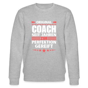 Zur Perfektion gereifter Coach - Stanley/Stella Unisex Bio-Sweatshirt CHANGER  - Grau meliert - Vorne - Nik (191cm) & Marisol (170cm)
