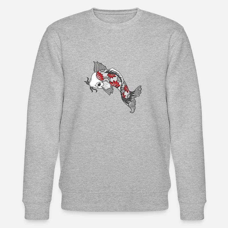 Koi Fisch - Körper Kunst Design - Stanley/Stella Unisex Bio-Sweatshirt CHANGER  - Grau meliert