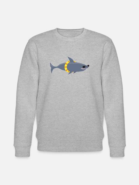Lustiger Hai - Stanley/Stella Unisex Bio-Sweatshirt CHANGER - Grau meliert