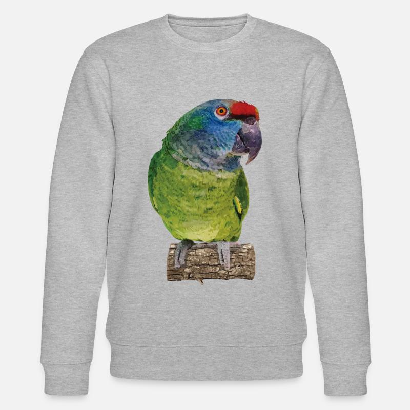 Die Rotrückenamazone - Stanley/Stella Unisex Bio-Sweatshirt CHANGER  - Grau meliert