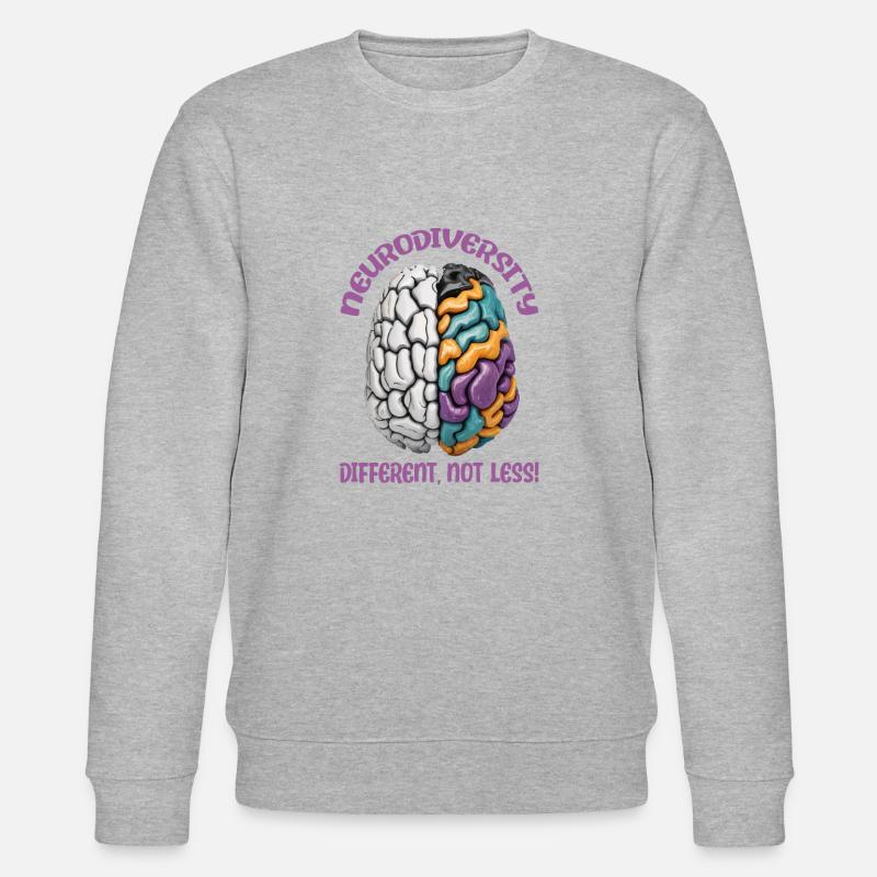 "Different, Not Less" Neurodiversity - Stanley/Stella CHANGER Unisex Organic Sweatshirt - heather grey