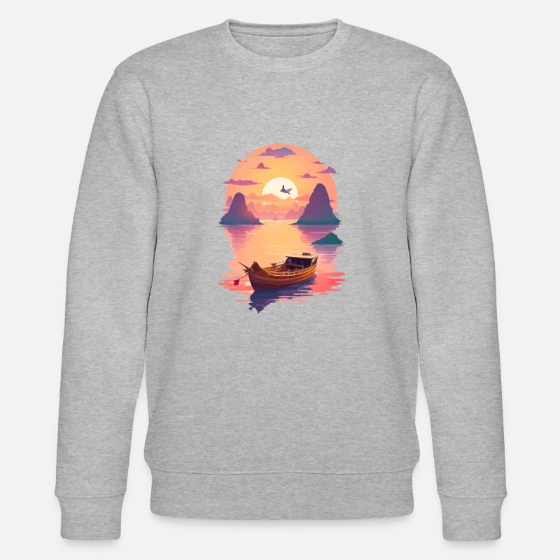 Sunset Serenade, Ninh Binh - Stanley/Stella Unisex Bio-Sweatshirt CHANGER  - Grau meliert