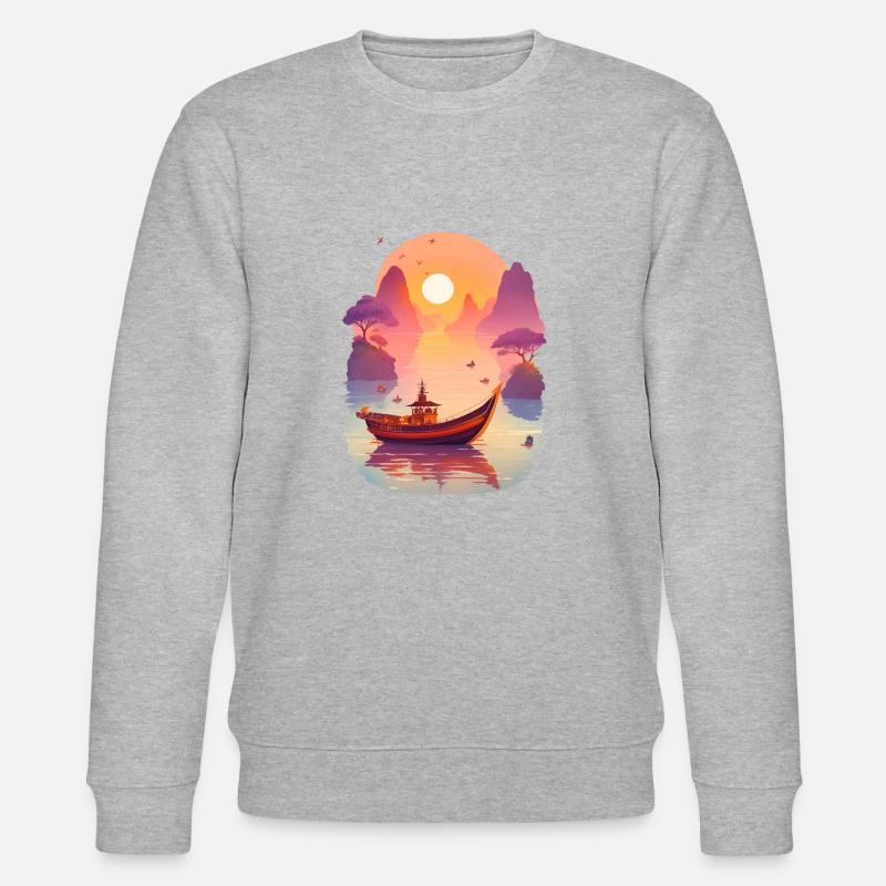 Sunset Serenade, Ninh Binh - Stanley/Stella Unisex Bio-Sweatshirt CHANGER  - Grau meliert