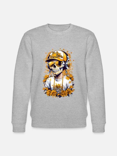 Sugar Skull - Stanley/Stella CHANGER Unisex Organic Sweatshirt - heather grey