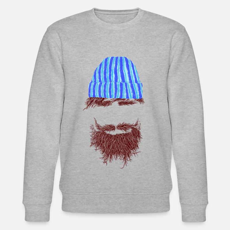 hipster bart - Stanley/Stella Unisex Bio-Sweatshirt CHANGER  - Grau meliert