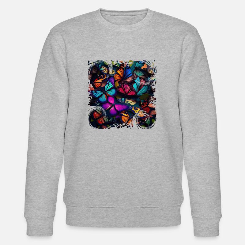 Chaque papillon est unique - Sweat bio CHANGER Stanley/Stella Unisexe - gris chiné
