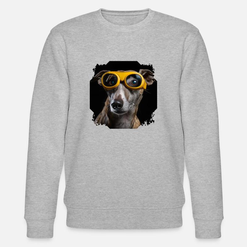Hund mit Brille - Stanley/Stella Unisex Bio-Sweatshirt CHANGER  - Grau meliert