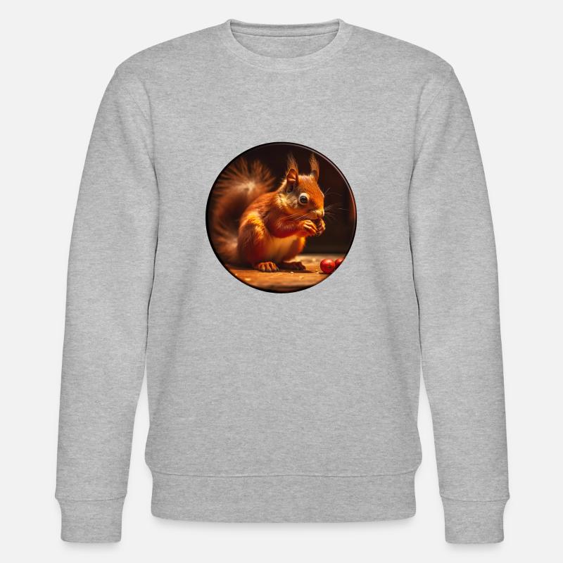 Eichhörnchen sind kuschelige Nagetiere - Stanley/Stella Unisex Bio-Sweatshirt CHANGER  - Grau meliert