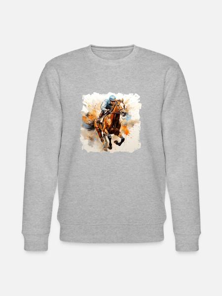 Cheval et jockey sur l’hippodrome - Sweat bio CHANGER Stanley/Stella Unisexe - gris chiné