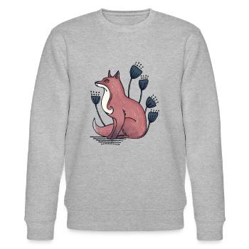 Fuchs mit Blumen - Stanley/Stella Unisex Bio-Sweatshirt CHANGER  - Grau meliert - Vorne - Nik (191cm) & Marisol (170cm)