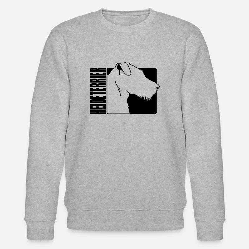 Heideterrier Profil Hunde Jagdhunde Wilsigns - Stanley/Stella Unisex Bio-Sweatshirt CHANGER - Grau meliert