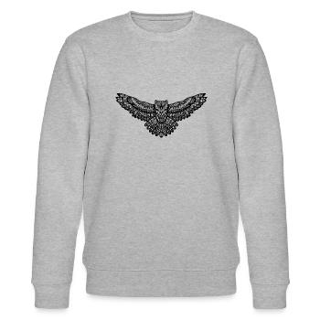Eule - Stanley/Stella Unisex Bio-Sweatshirt CHANGER  - Grau meliert - Vorne - Nik (191cm) & Marisol (170cm)