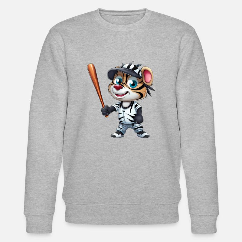 Zebra Baseballspieler Dynamisch - Stanley/Stella Unisex Bio-Sweatshirt CHANGER  - Grau meliert