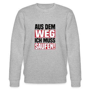 Aus Dem Weg Ich Muss Saufen! - Stanley/Stella Unisex Bio-Sweatshirt CHANGER  - Grau meliert - Vorne - Nik (191cm) & Marisol (170cm)