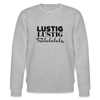 Lustig Lustig tralalalala - Stanley/Stella Unisex Bio-Sweatshirt CHANGER  - Grau meliert - Vorne - Nik (191cm) & Marisol (170cm)