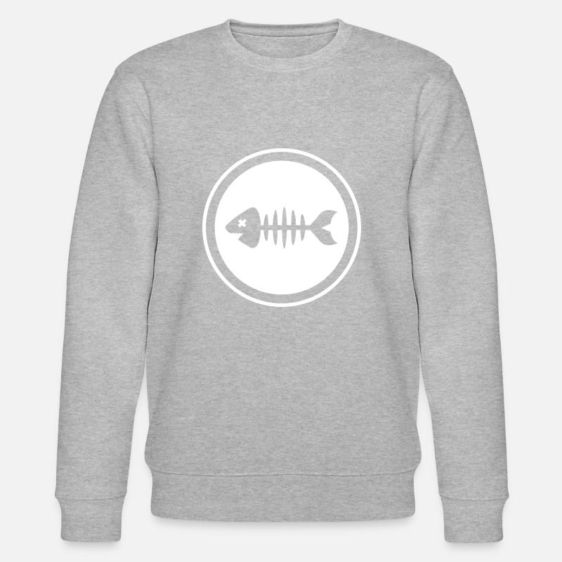 Fisch Symbol Knochen Gräte - Stanley/Stella Unisex Bio-Sweatshirt CHANGER  - Grau meliert