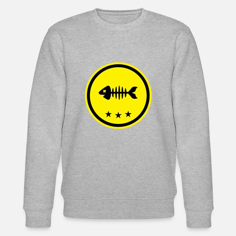 Os d’os symbole de poisson - Sweat bio CHANGER Stanley/Stella Unisexe - gris chiné