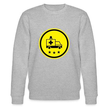 Krankenwagen Ambulance - Stanley/Stella Unisex Bio-Sweatshirt CHANGER  - Grau meliert - Vorne - Nik (191cm) & Marisol (170cm)