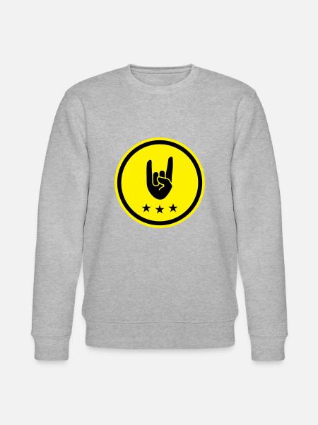 Party Hand Symbol - Stanley/Stella CHANGER Unisex Organic Sweatshirt - heather grey