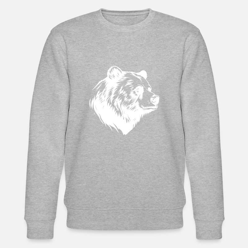 Bär Grizzly Tier - Stanley/Stella Unisex Bio-Sweatshirt CHANGER  - Grau meliert