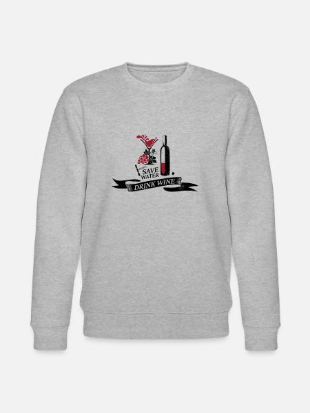 Save water drink wine - Stanley/Stella CHANGER Unisex Organic Sweatshirt - heather grey