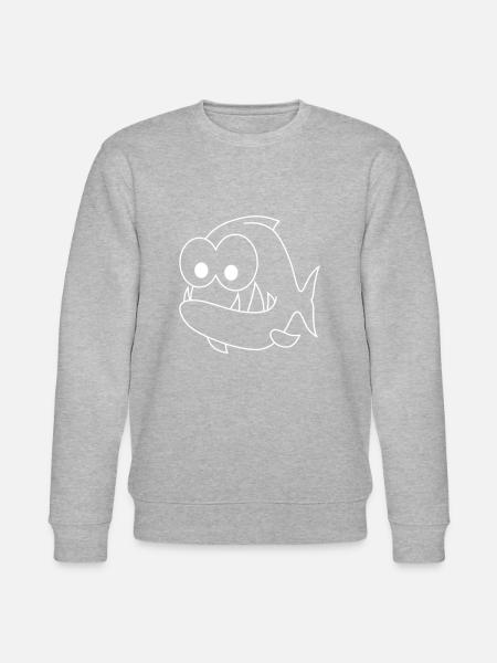 Piranha Comic Animal - Stanley/Stella CHANGER Unisex Organic Sweatshirt - heather grey