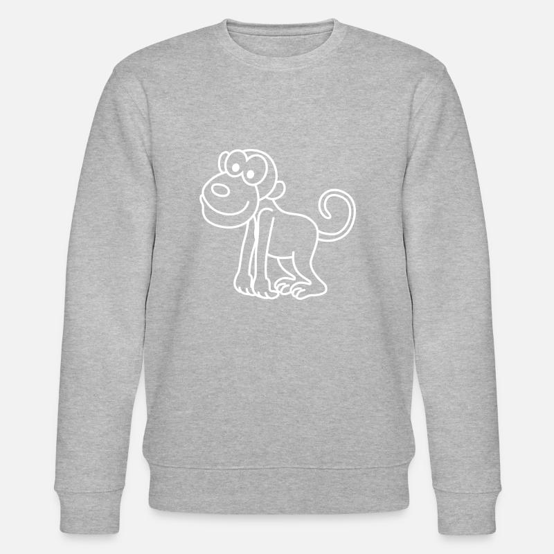 Affe Comic Tier - Stanley/Stella Unisex Bio-Sweatshirt CHANGER  - Grau meliert