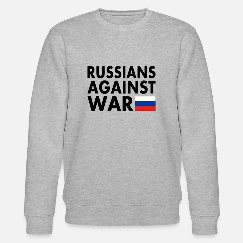 RUSSEN GEGEN KRIEG - Stanley/Stella Unisex Bio-Sweatshirt CHANGER  - Grau meliert