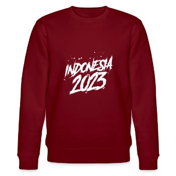 Indonesia 2023 - Stanley/Stella Unisex Bio-Sweatshirt CHANGER  - Burgunderrot - Vorne - Nik (191cm) & Marisol (170cm)