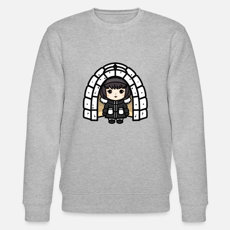 Igloo Eskimo Winter Comic - Stanley/Stella CHANGER Unisex Organic Sweatshirt - heather grey