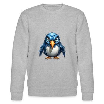 Personalize Penguin Design - Stanley/Stella CHANGER Unisex Organic Sweatshirt - heather grey - Front - Nik (191cm) & Marisol (170cm)
