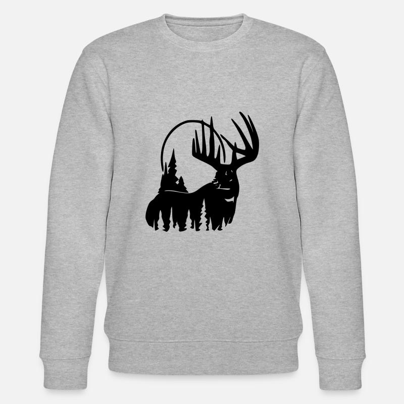 Hirsch in Wald - Stanley/Stella Unisex Bio-Sweatshirt CHANGER  - Grau meliert